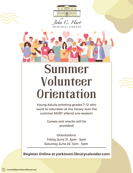 Hart Library Summer Volunteer Orientations